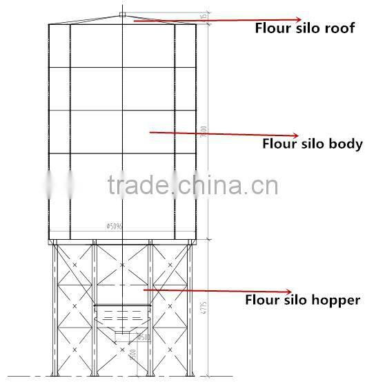 wheat maize corn flour storage silos for flour mill
