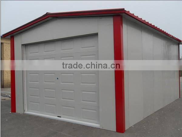 steel car garage with EPS sandwich panels