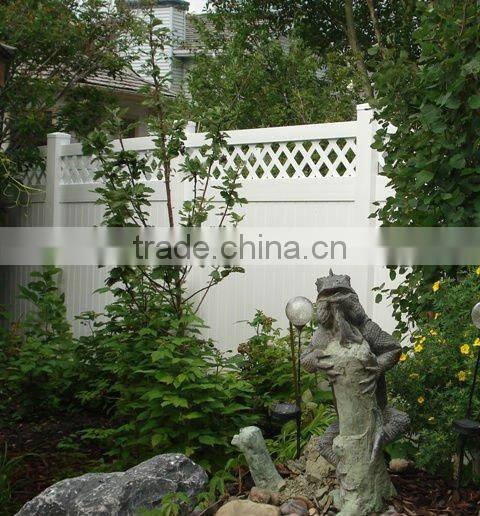 PVC Privacy Fence with Lattice Top