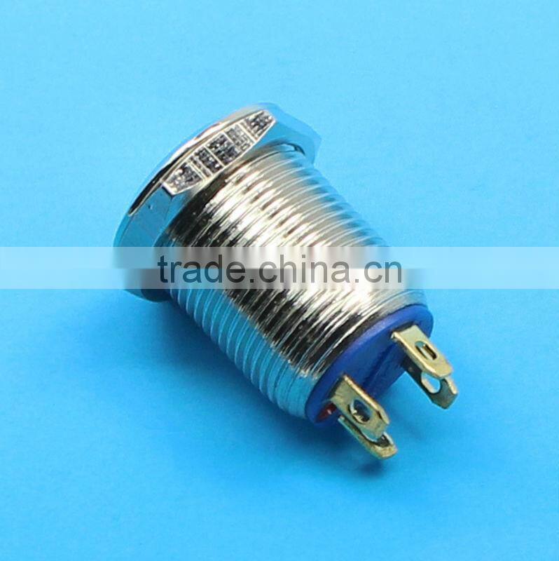 12mm waterproof metal push button switch