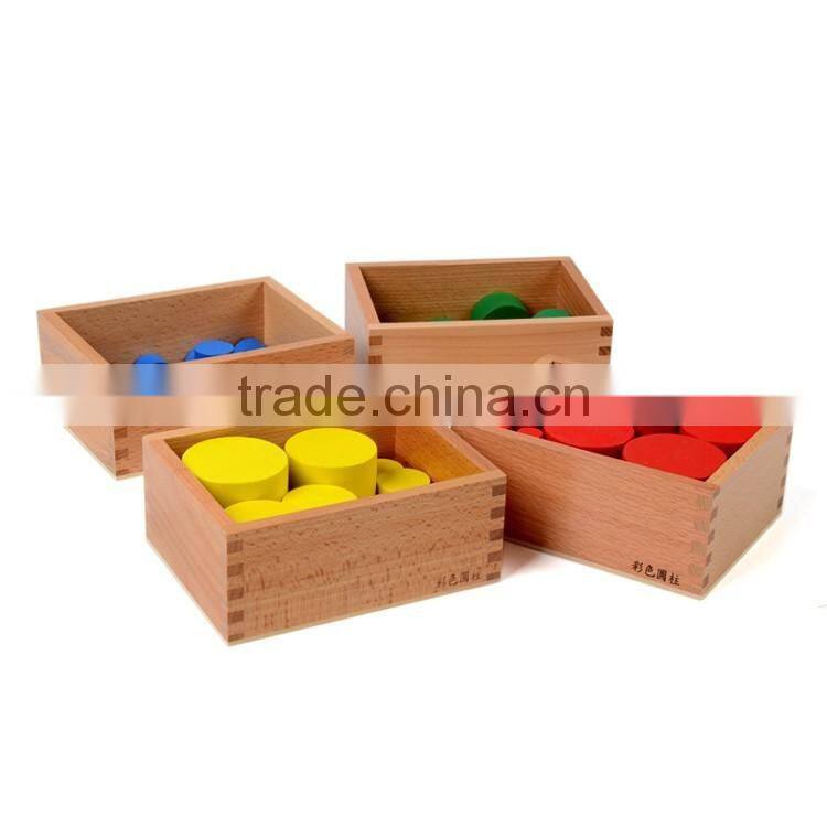 Educational toy colorful montessori material knobless Cylinders