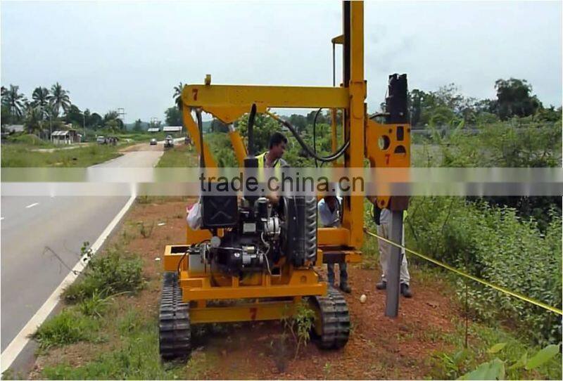 hydraulic pile driver for expressway guardrail
