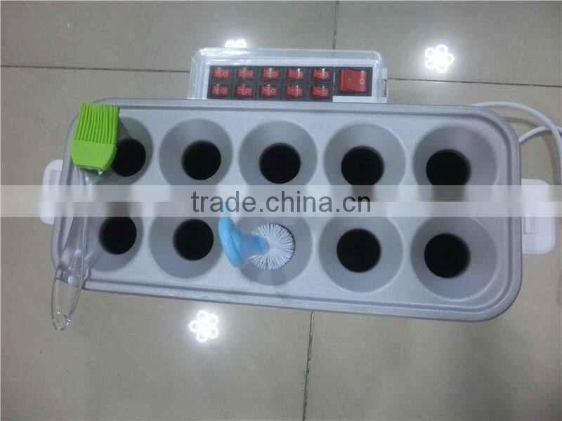 10 tubes Factory directly electric egg roll toaster machine, egg roll biscuit machine