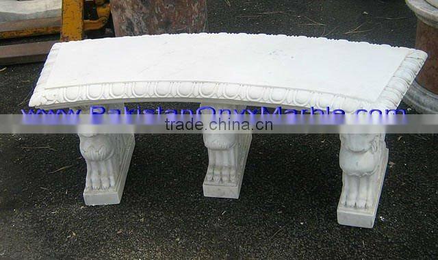 Handcarving marble bench