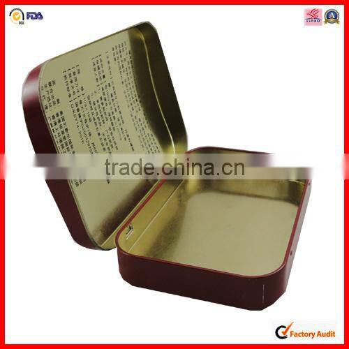 metal hinge lid mini gum tin box