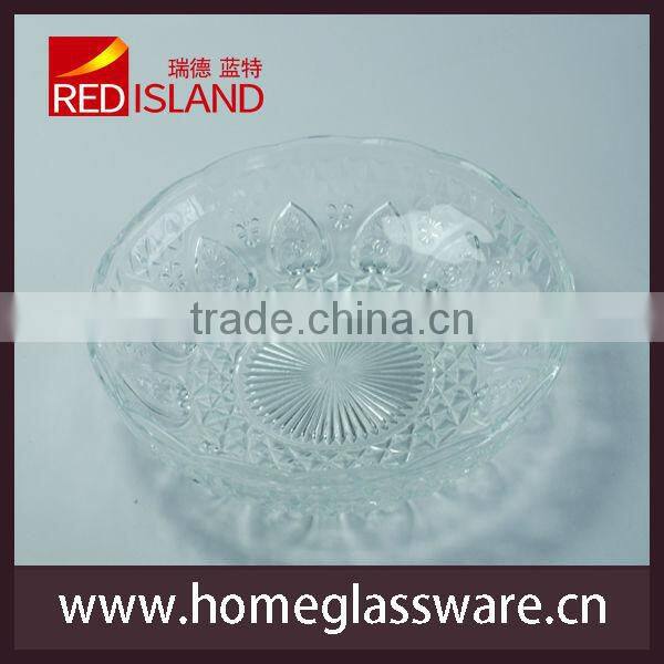 13 inch Classical design glass compote glass fruit tray glass salad plate