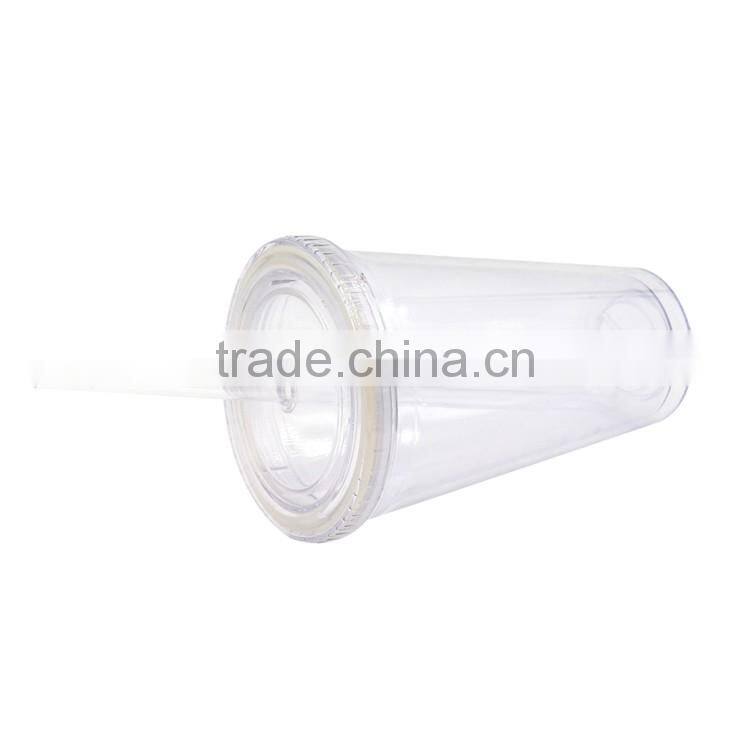 Plastic Tumbler Cup with Straw And Lid, PP Plastic Type And Plastic Material Disposable
