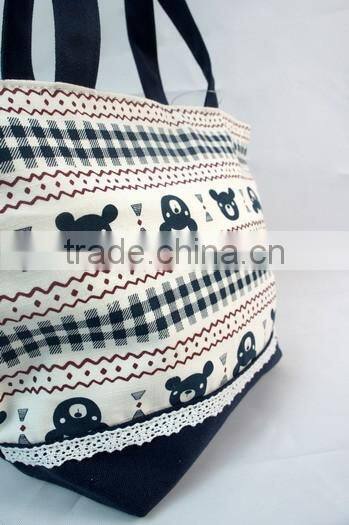 Store More Fashionable Cute Bear Cartoon Casual Tote Canvas Bag