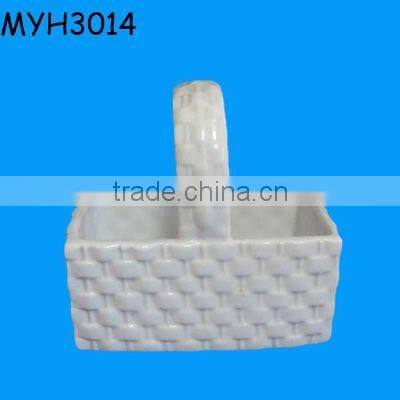 ceramic porcelain flower basket for wedding decoration