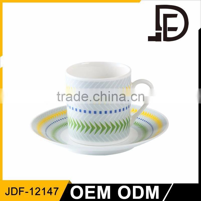 Arabic cup and saucer set porcelain cup set new bone china tea cup set