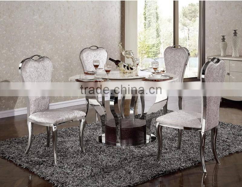 Unique design modern stylish rectangular dinning table with stainless steel leg AH105