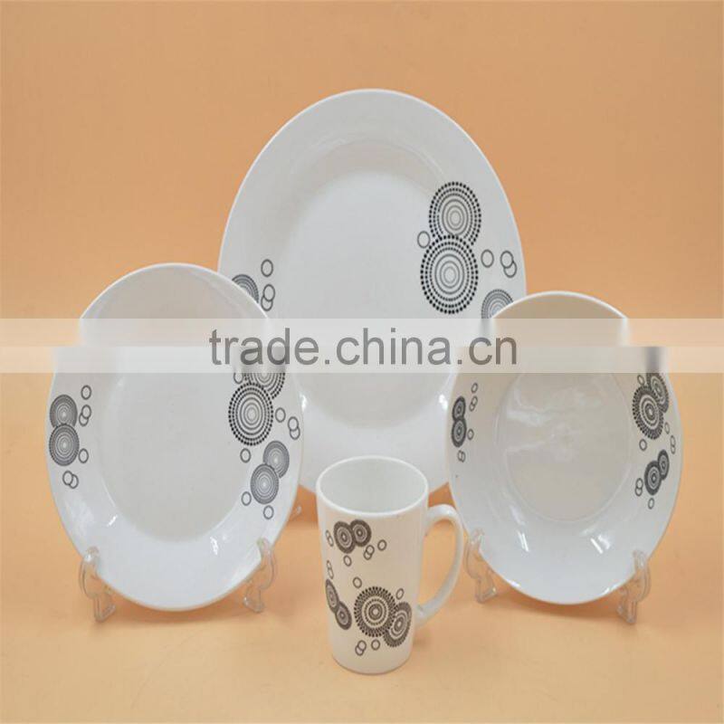 White plain ceramic plates dinnerware sets