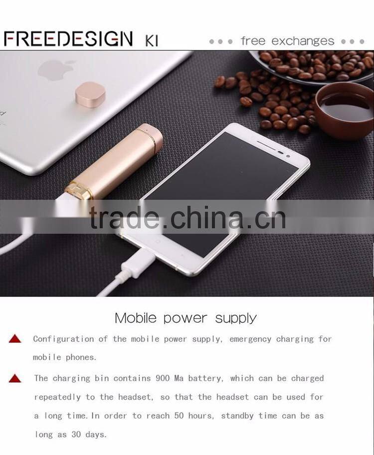 New luxury aluminum power bank with bluetooth headset for promotion gift