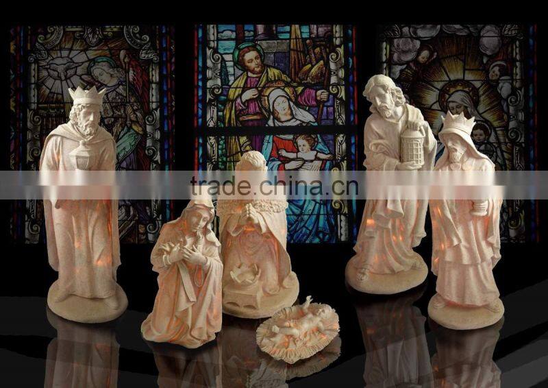 religious figurine decoration religious statues with lamp home decoration