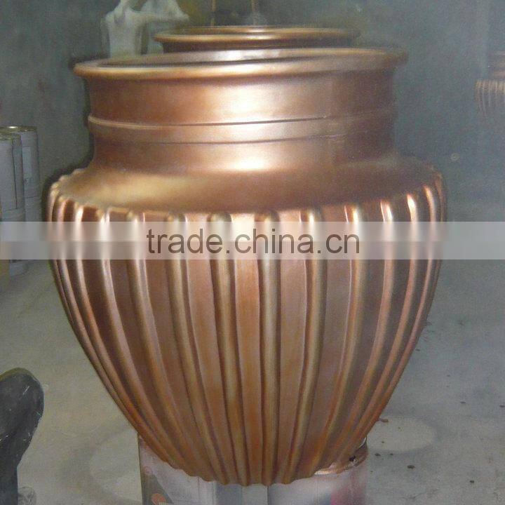 Giant round gold pot vase