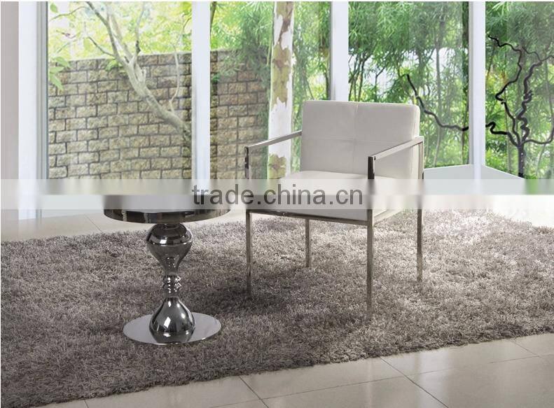 B8002 stainless steel legs pu leather covers dining room chair with arms