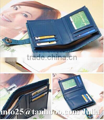 Sexy clip/sexy fashion crocodile leather purse/leather women wallet