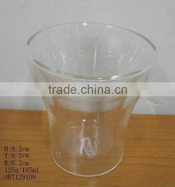 185ml double wall glass cup