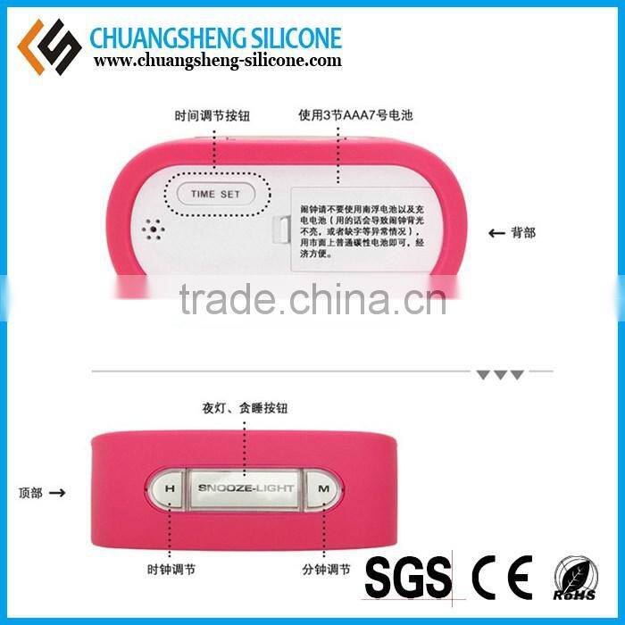 Cube shaped silicone time clock, digital table clock, anti-broken alarm clock