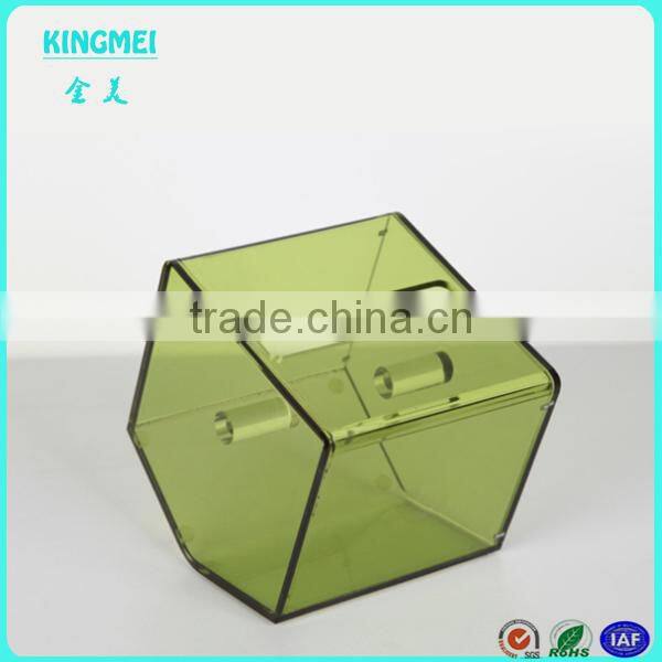 KINGMEI Hexagon Hang Acrylic Red Tissue Holder Box Cover Clear Plexiglass Tissue Box wholesale