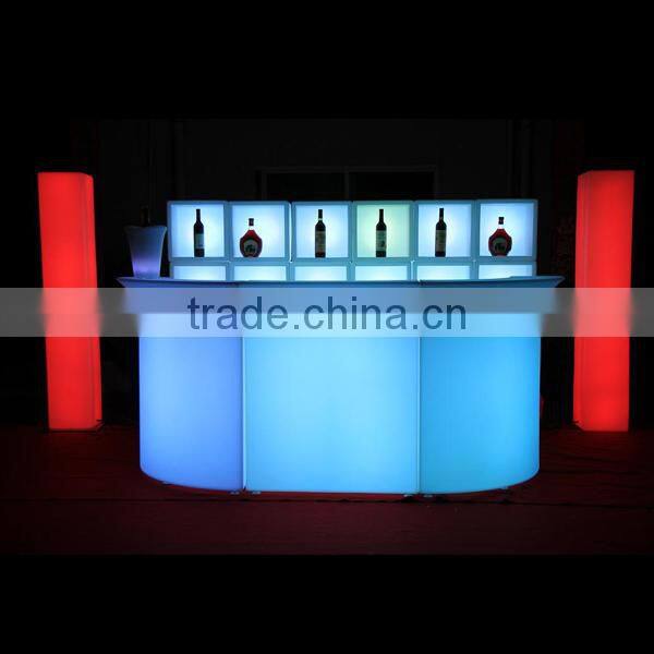 Nightclub used RGB color changing led glowing shining vintage bar counter
