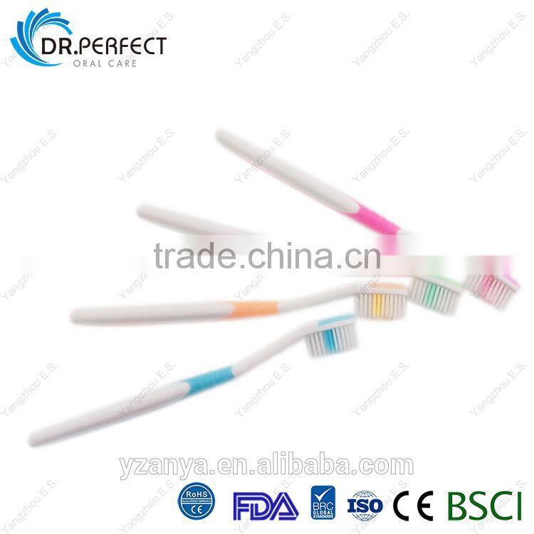 long rubber handle teeth whitening soft nylon bristle adult toothbrush