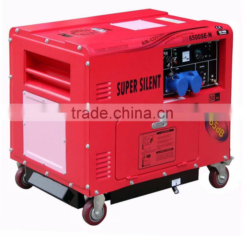 5kw air-cooled sound proof diesel generator with electric start and CE certificate,factory designed