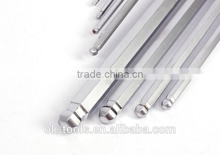 Ok-Tools Metric 9pcs Extra Long Arm Ball Point Long Hex Key set