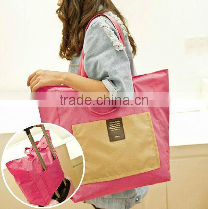 Korea Style Polyester Folding Travel Shopping Bag