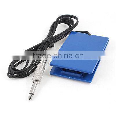 1/4" Phone Plug Smooth Surface Flat Pedal Tattoo Power Foot Switch Blue