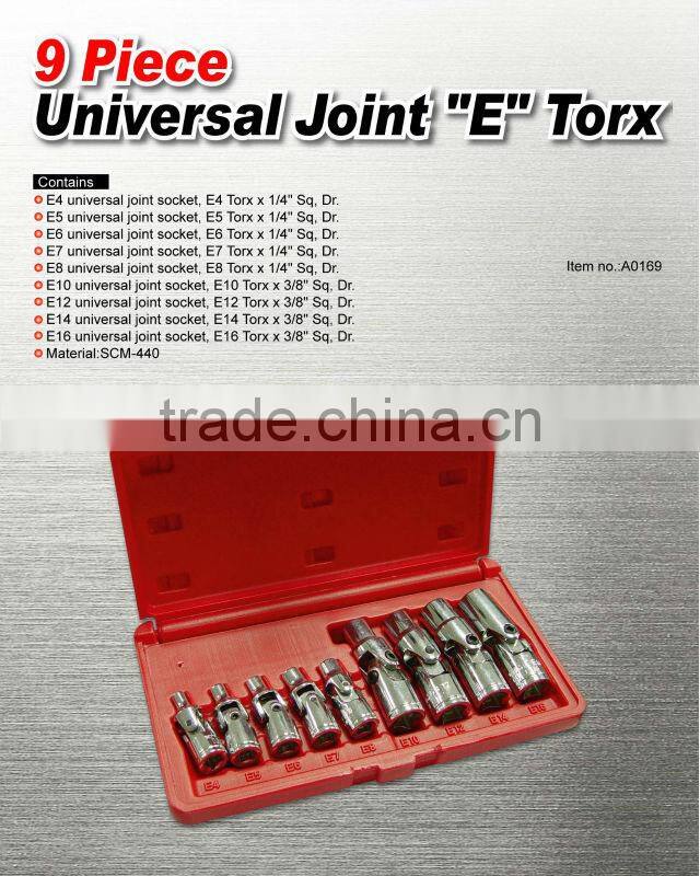 9 Piece Universal Joint "E" Torx