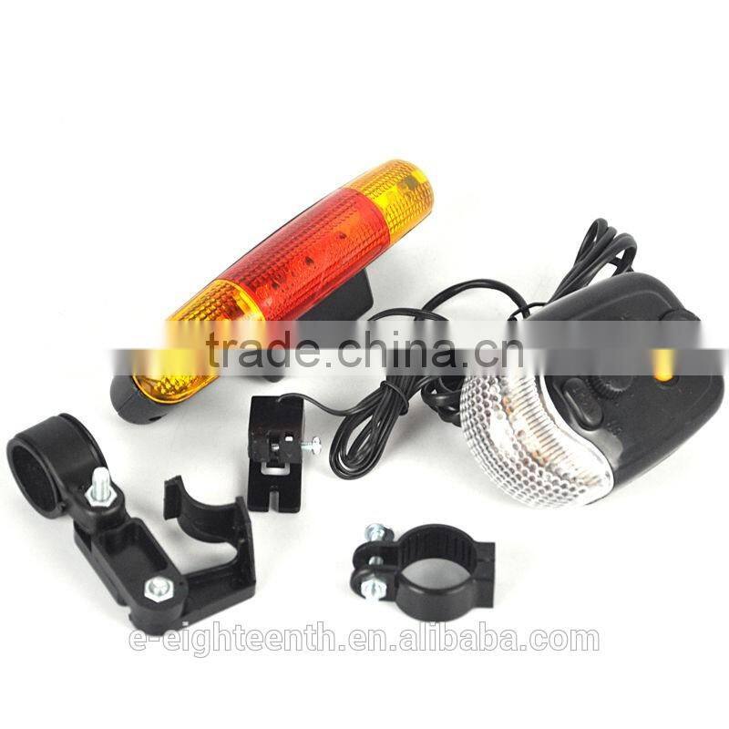 3 In1 Bike Bicycle 7 LED Turn Tail Rear Signal Brake Light Lamp 8 Tune Horn