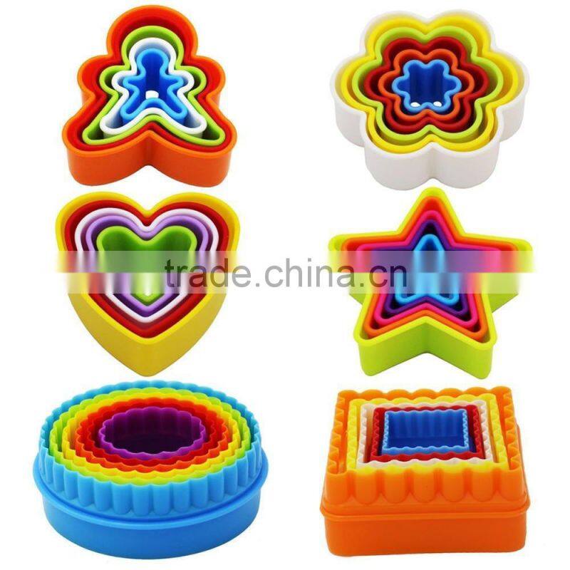 Custom 3D Bakeware Cookie Tools Set Colorful Plastic Round Cookie Cutter