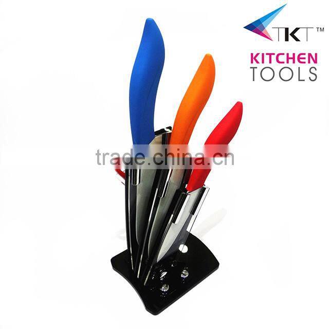 High quality 4pcs ceramic knives set with stand