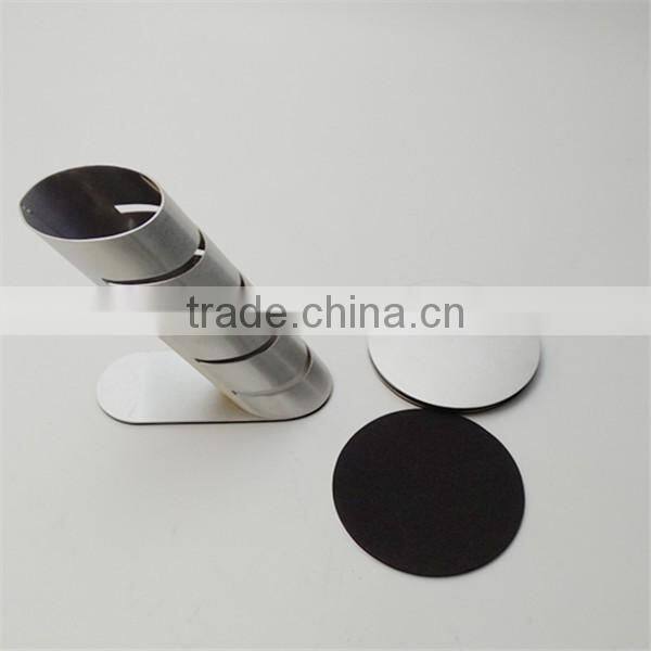 6pcs set Brushed Stainless Steel Smooth Pratique Metal Wine Coaster