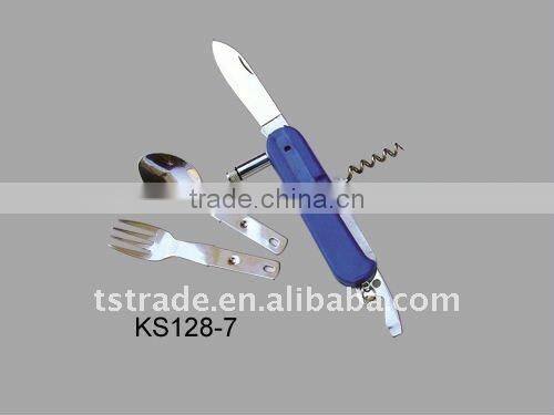 2014 Picnic multi pocket stainless steel barbecue tool set outdoor tableware(K9003-1)