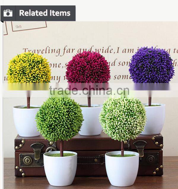 White potted evergreen plants table centerpiece tree