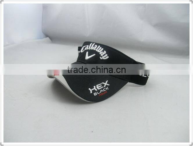 2013 high quality sun visor cap with embroidery logo made in Guangdong