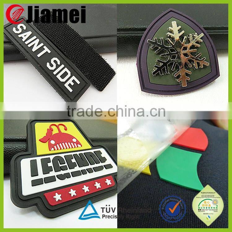 pvc rubber 3d embrossed logo patch for Bag, garment, shoes, silicone label