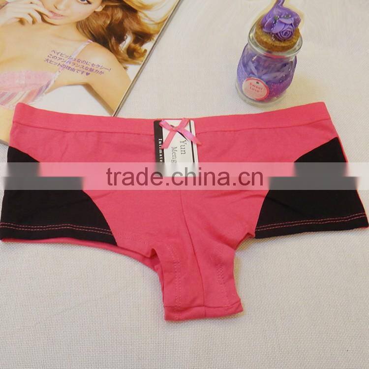 Color block with applique wholesale hot teen gilrs panties stock active women boxer underwear