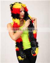 Long eared plush animal head russian style fur winter hat