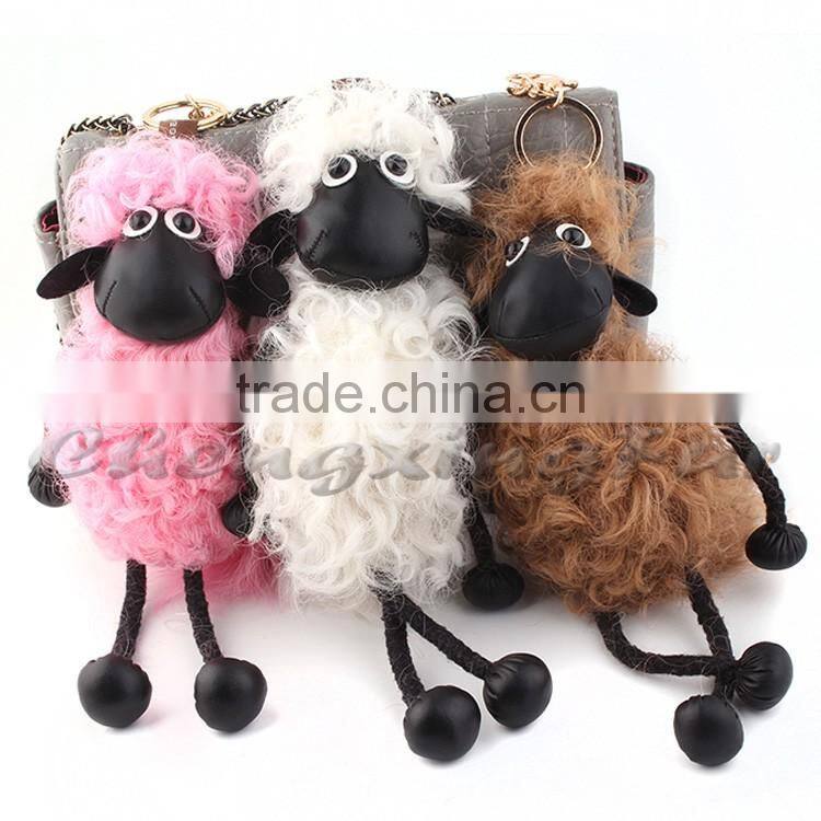 CX-R-52 Lastest Design Hot Fashion Cheap Custom Lamb Fur Keychain