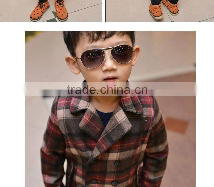2016 high quality boys lattice coats 100% Cotton Long Sleeve