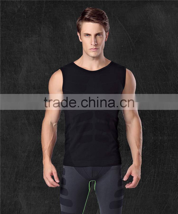 new model fitness skinny bodybuilding excercise sleeveless compression shirts for men