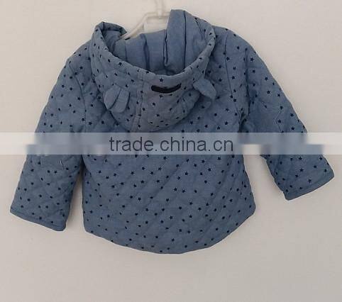 baby boys blue stars printed winter cotton padded coat