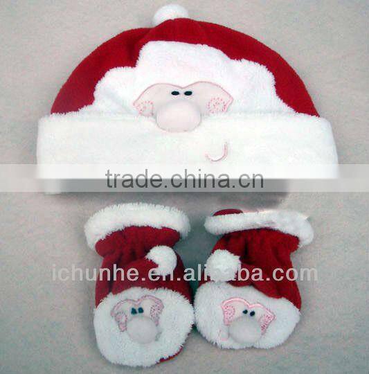 three red grey black colors ladies and mens polar fleece winter scarf hat gloves sets factory