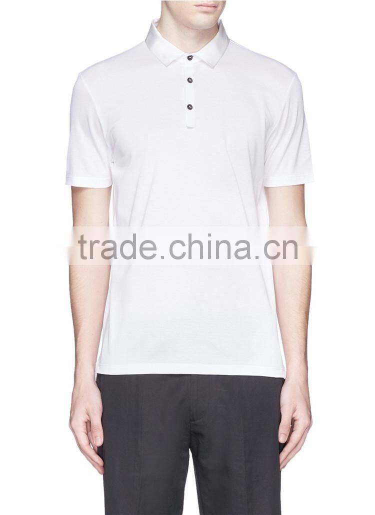 Mens formal plain white polo shirt with ribbon collar men shirt polo