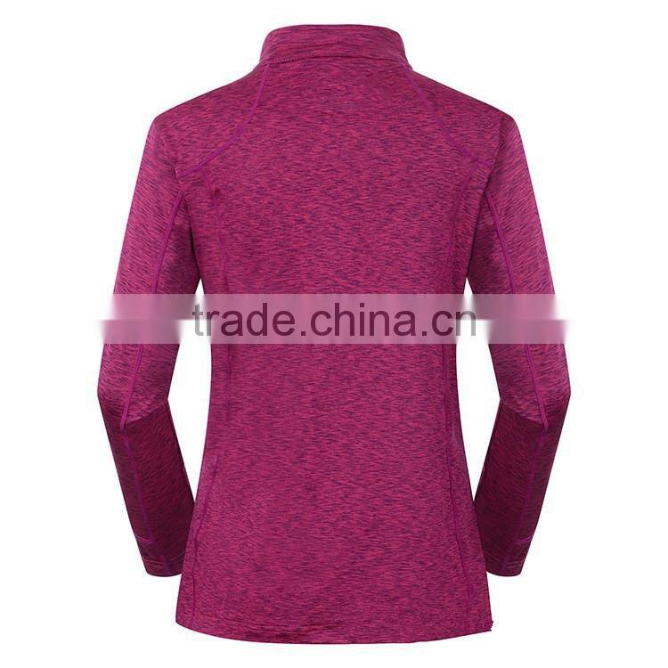 Wholesale Women Half Zip Plain Fitted Dry Fitted Shirts