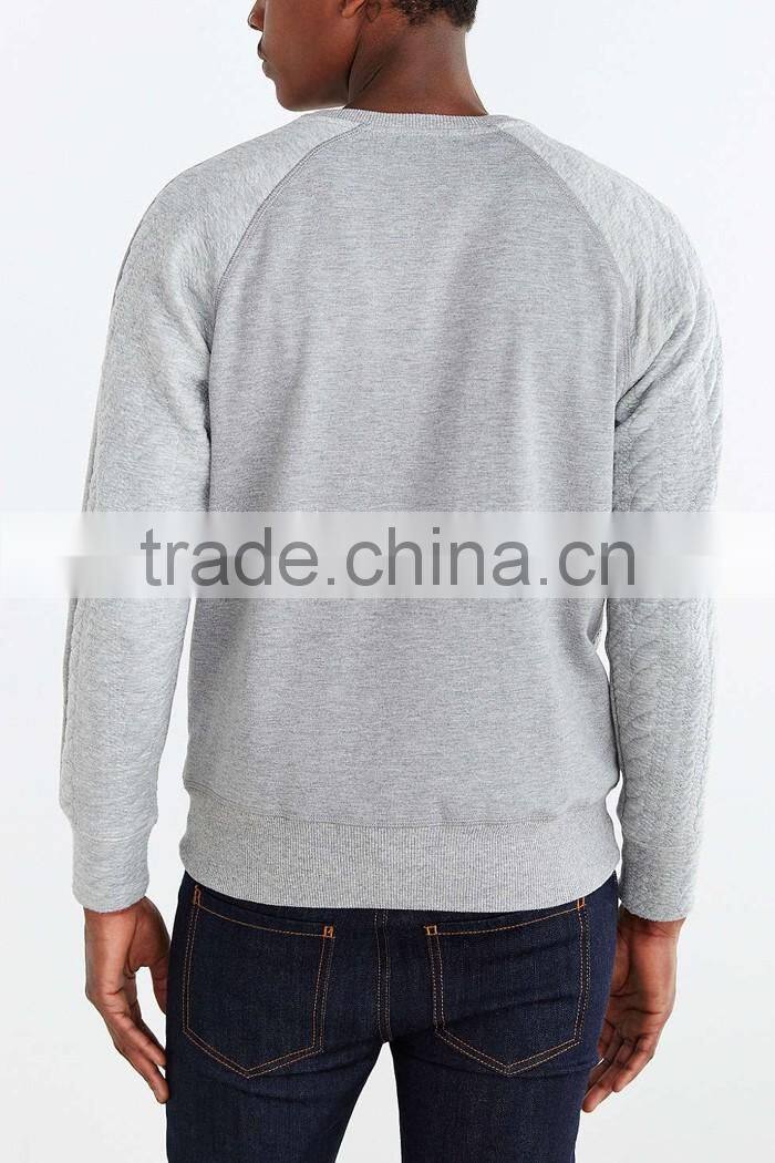Custom raglan poly cotton wholesale crewneck sweatshirt