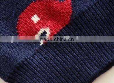 Organic cotton baby clothing children knitting fish pattern sweater infant knit vest sweater